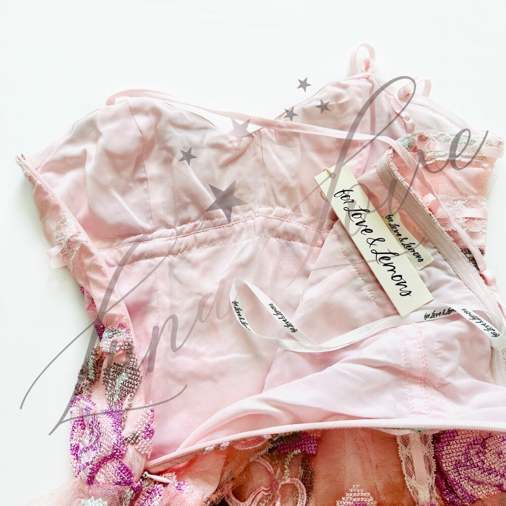 FOR LOVE & LEMONS Emmeline Embroidery Ruffle Mini Dress NWT - Picture 12 of 14